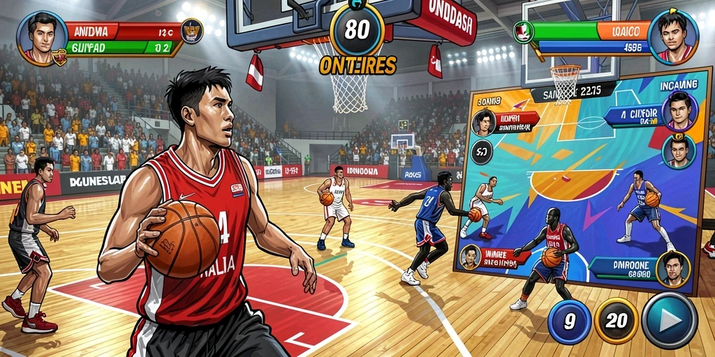 Desain latar belakang yang memukau dan menghidupkan permainan.